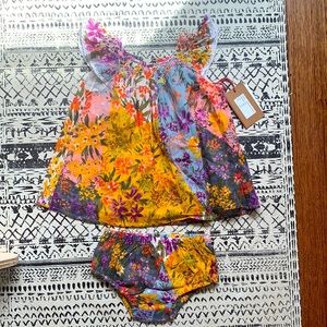 Floral Dress with diaper bloomers.